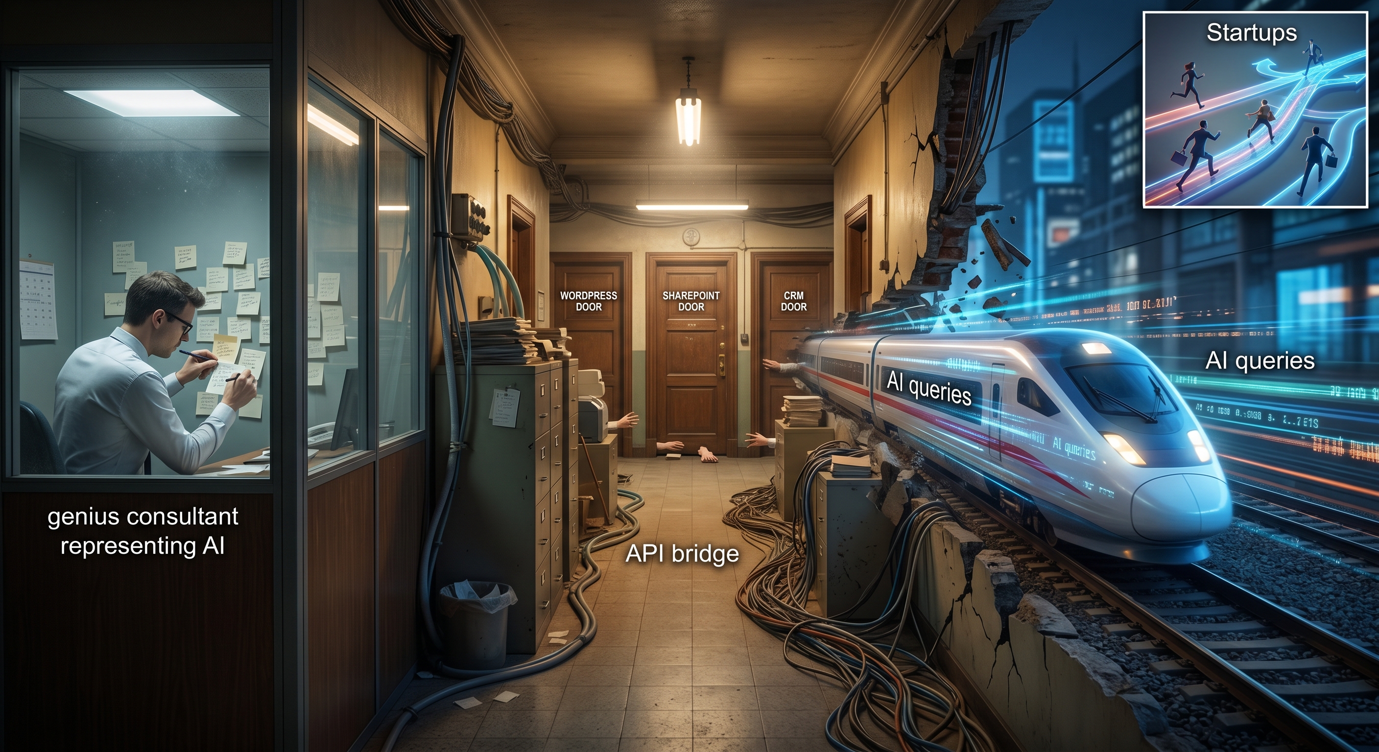 Hand-drawn sketchnote illustrating Path A: Connect AI to What You Already Have