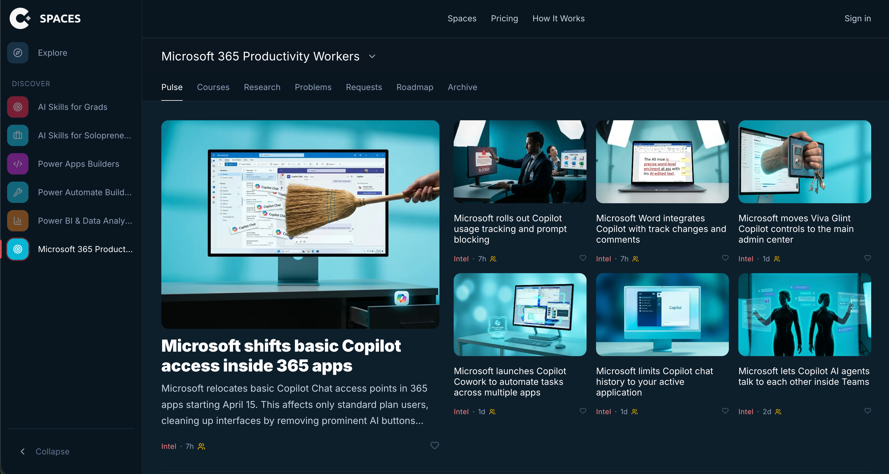 Collab365 Spaces User Interface